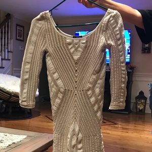Bebe gorgeous gold party dress- long sleeve